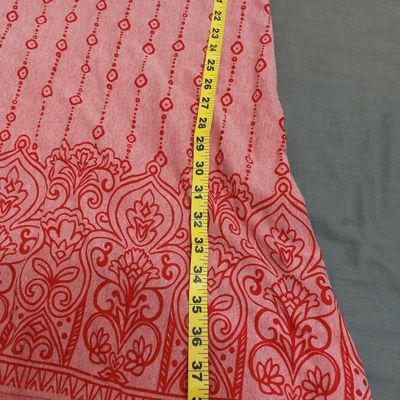 Athleta Dhara burnout dress red geometric athletic athleisure casual knit medium - Picture 13 of 15